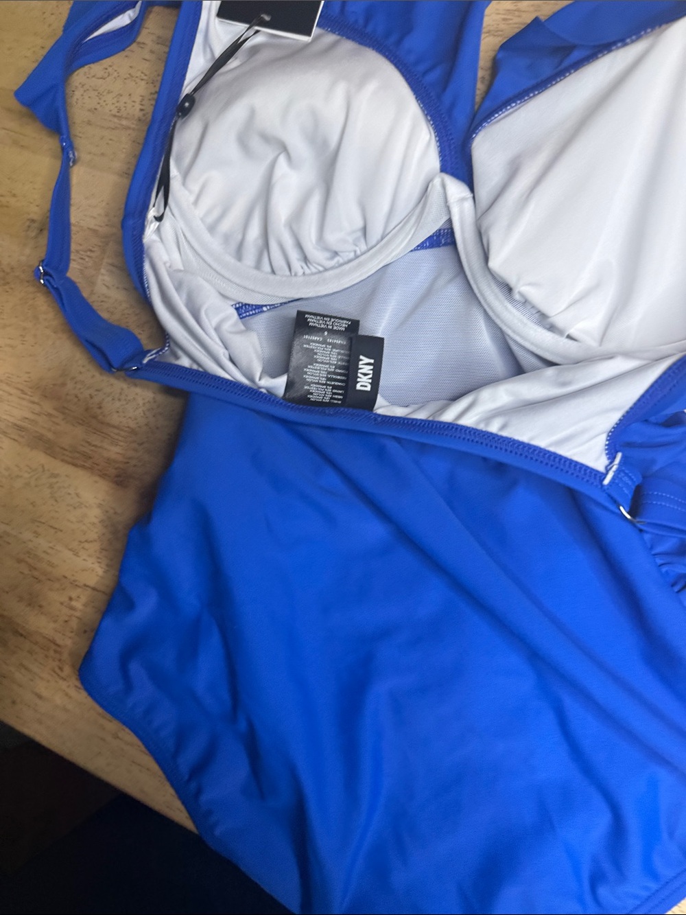 Dkny Royal Blue Ruffle One-Piece Swimsuit - Picture 5 of 6